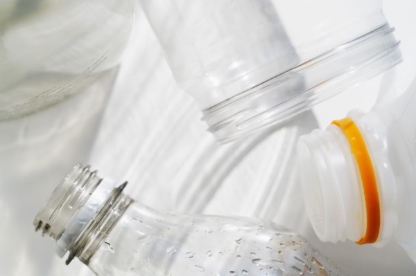 Close-up of plastic bottles