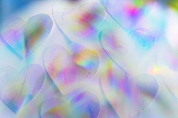 Studio shot of colorful paper hearts