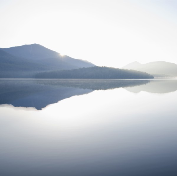 Whiteface Mountain and Lake Placid at sunrise