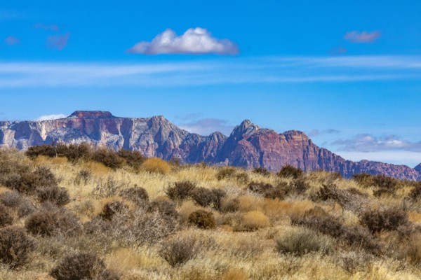 Mountains under blue sky near Zion National Park