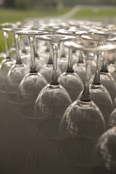 Clean wine glasses