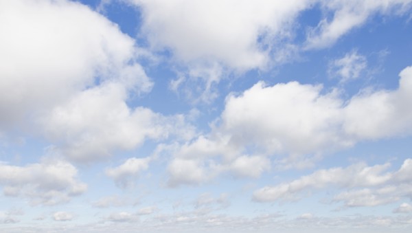 White cumulus clouds on sky