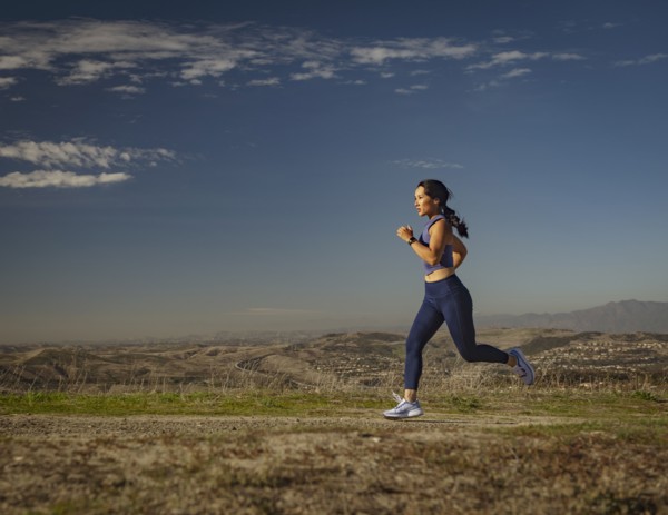 Woman jogging in landscape
