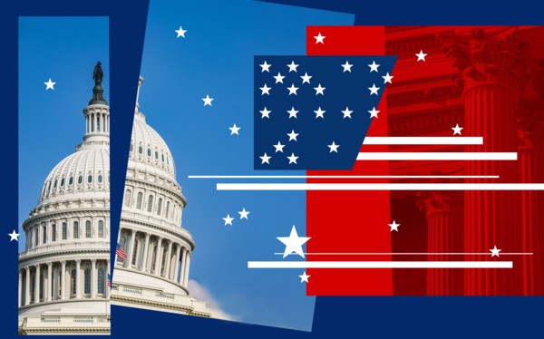 Capitol building divided in half