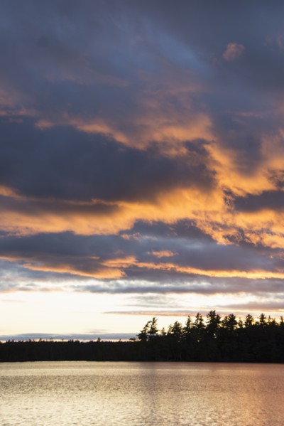 Usa, Maine, Cooper, Sunset at Cathance Lake