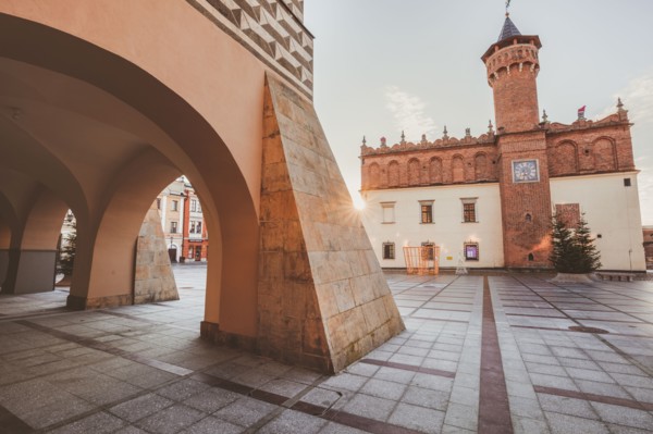 Poland, Lesser Poland, Tarnow, Arcades in old town area