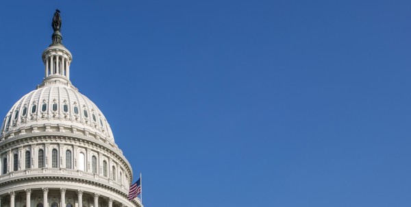 USA Capital building with flag