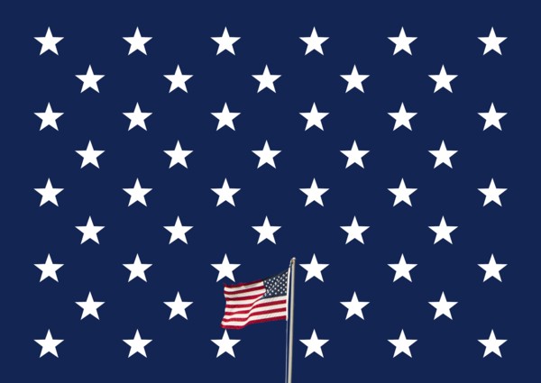 American flag waving