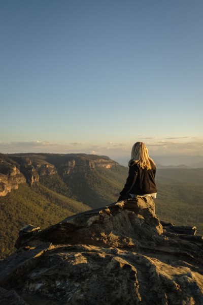 Rear view of woman looking at view