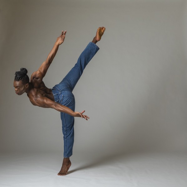Studio shot of man dancing