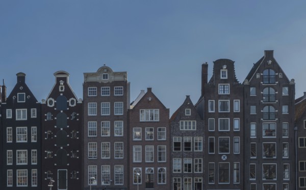 Row of apartment buildings