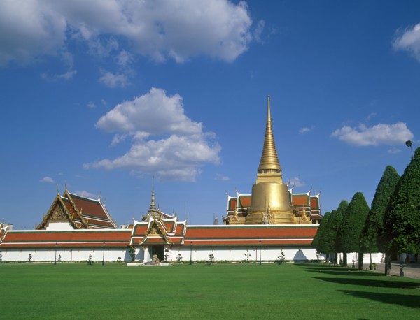 Golden spire of ornate temple