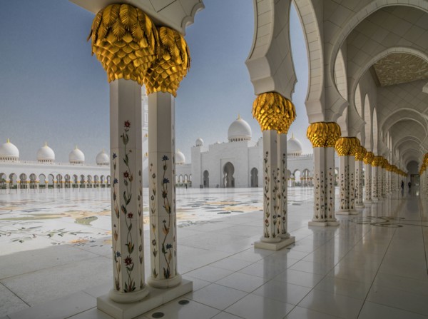 Ornate domed building and colonnade