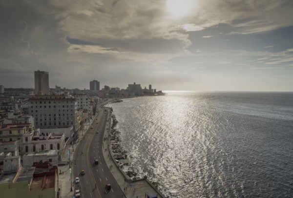 High angle view of Havana waterfront