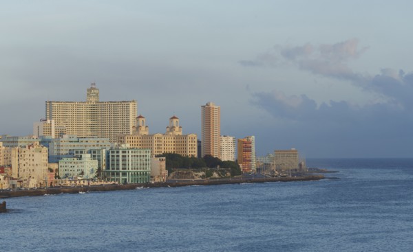 Havana city skyline and ocean