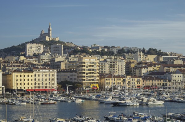 Aerial view of Marseille cityscape