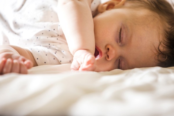 Close up of sleeping Caucasian baby girl