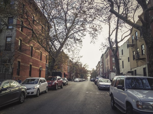 Cars parked in city street