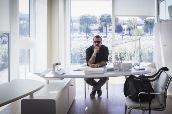 Caucasian businessman sitting in modern office