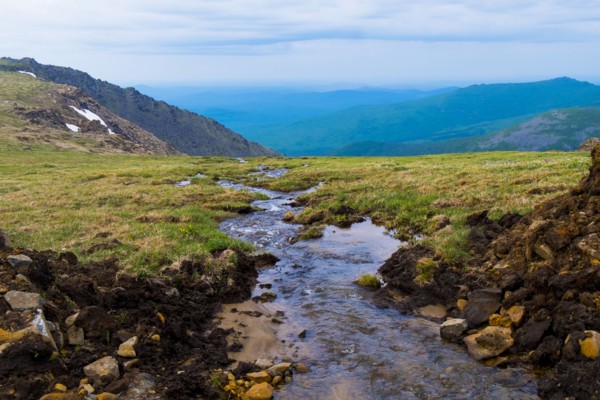 Creek flowing in mountains