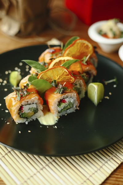 Sushi on plate