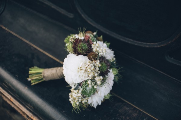 Bouquet of flowers on table
