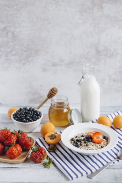 Healthy breakfast on table