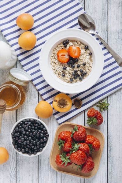 Healthy breakfast on table