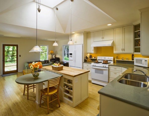Kitchen with island and kitchen table