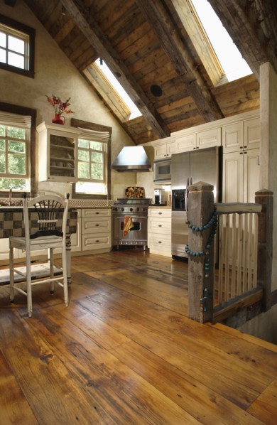 Interior of domestic kitchen in traditional house