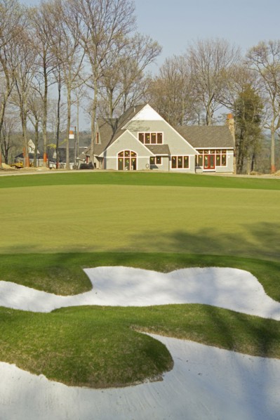 Sand trap in lawn of a single family home
