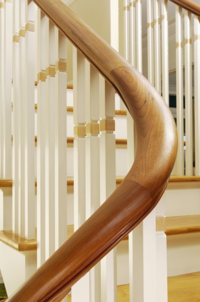 Close up wooden banister