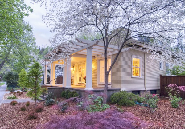 Front exterior California Bungalow and landscaping