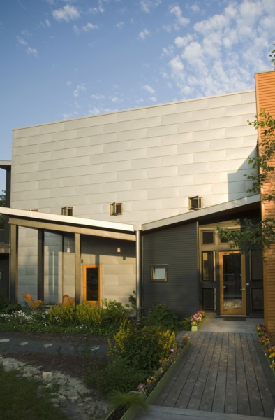 Front entrance to modern home