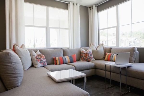 Sofas and end tables in living room