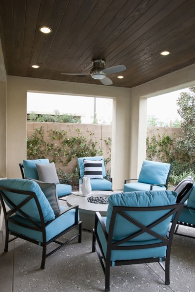 Seating furniture in a porch at home