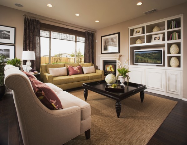 Living room in traditional home