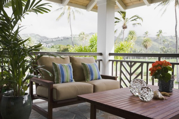 Loveseat on back porch