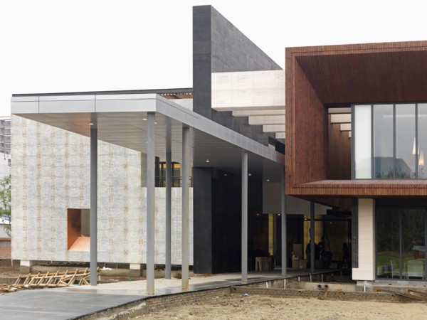 Exterior modern building under construction