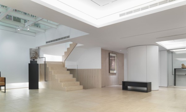 Spacious modern interior with staircase