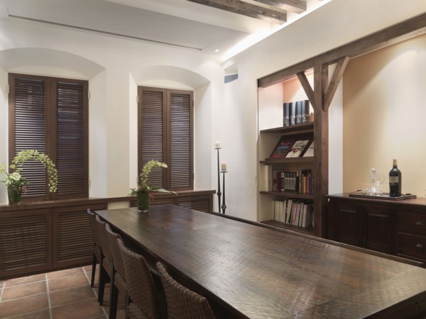 Large wooden dining room table