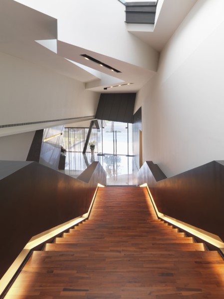 View down modern staircase