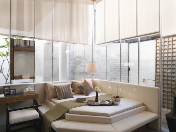 Contemporary nook with large windows