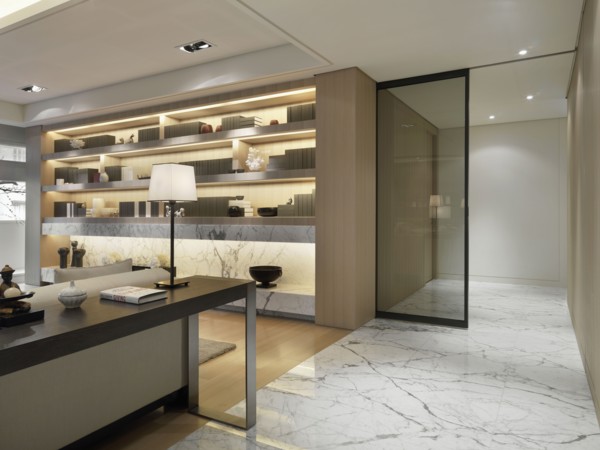 Marble hallway in modern interior