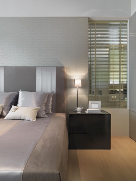 Bed in modern bedroom
