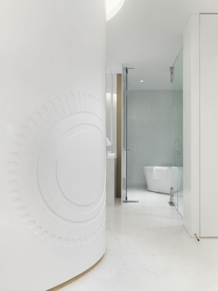 White hallway in modern home