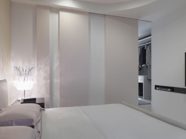 Light pink and white modern bedroom