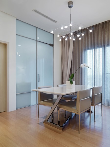 Dining room table in modern home