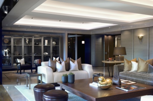 Recessed lighting in living room