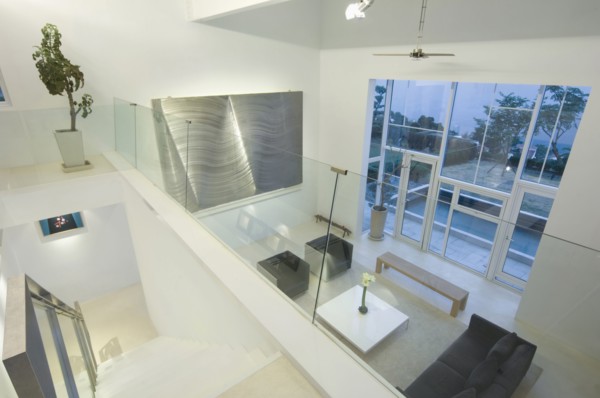 Overhead view modern living room